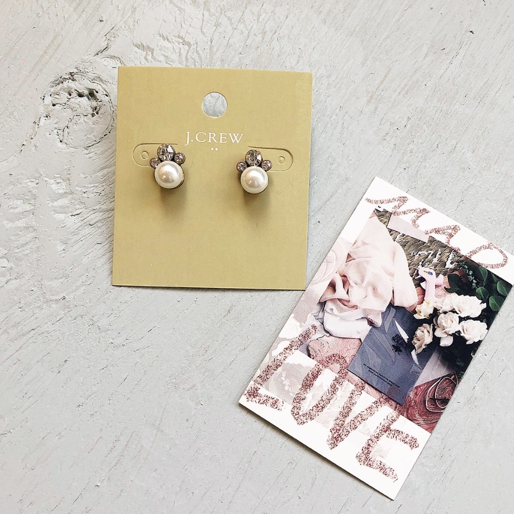 J. Crew pearl & crystal studs - Picture 4 of 4